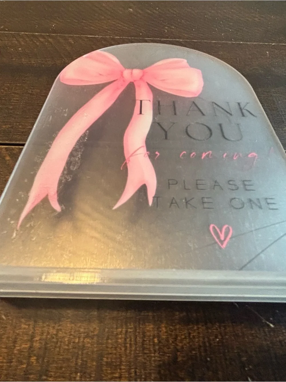 Pink Bow Thank You & Advice Card Set - Elegant Party Signage